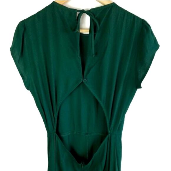 Reformation Mayer Jumpsuit in Emerald Green Size 2 - Picture 8 of 12